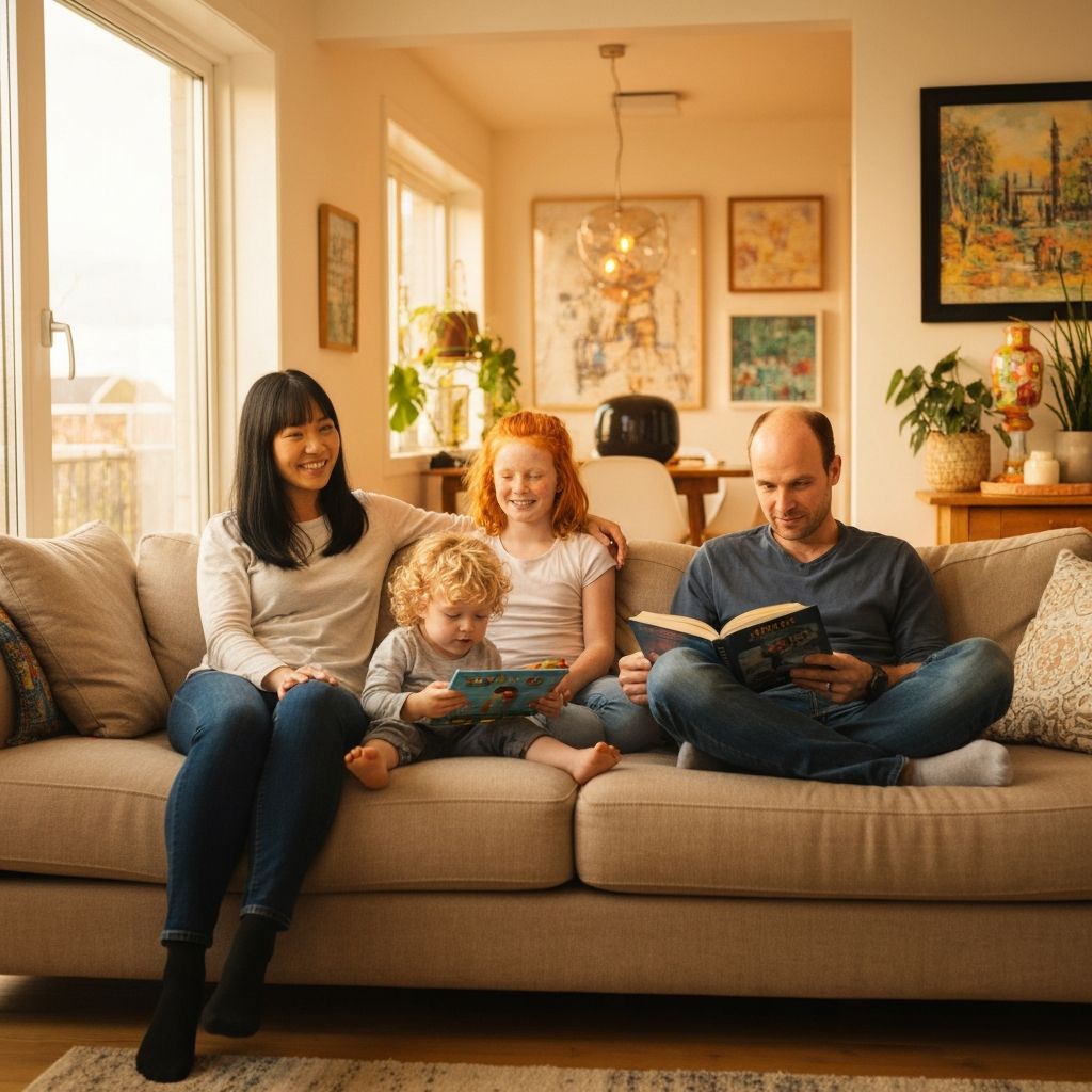 Família desfrutando ambiente limpo